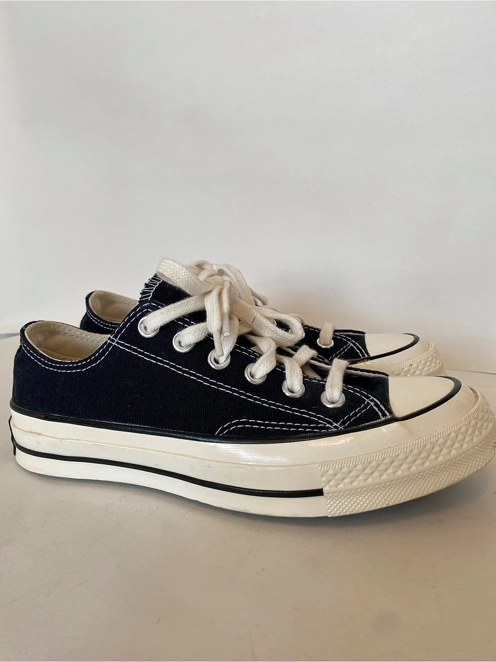 Converse Chuck 70 Ox Black/Egret Platform Sneakers Black & White